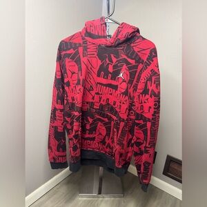 Jordan Red and Black Graphic Hoodie